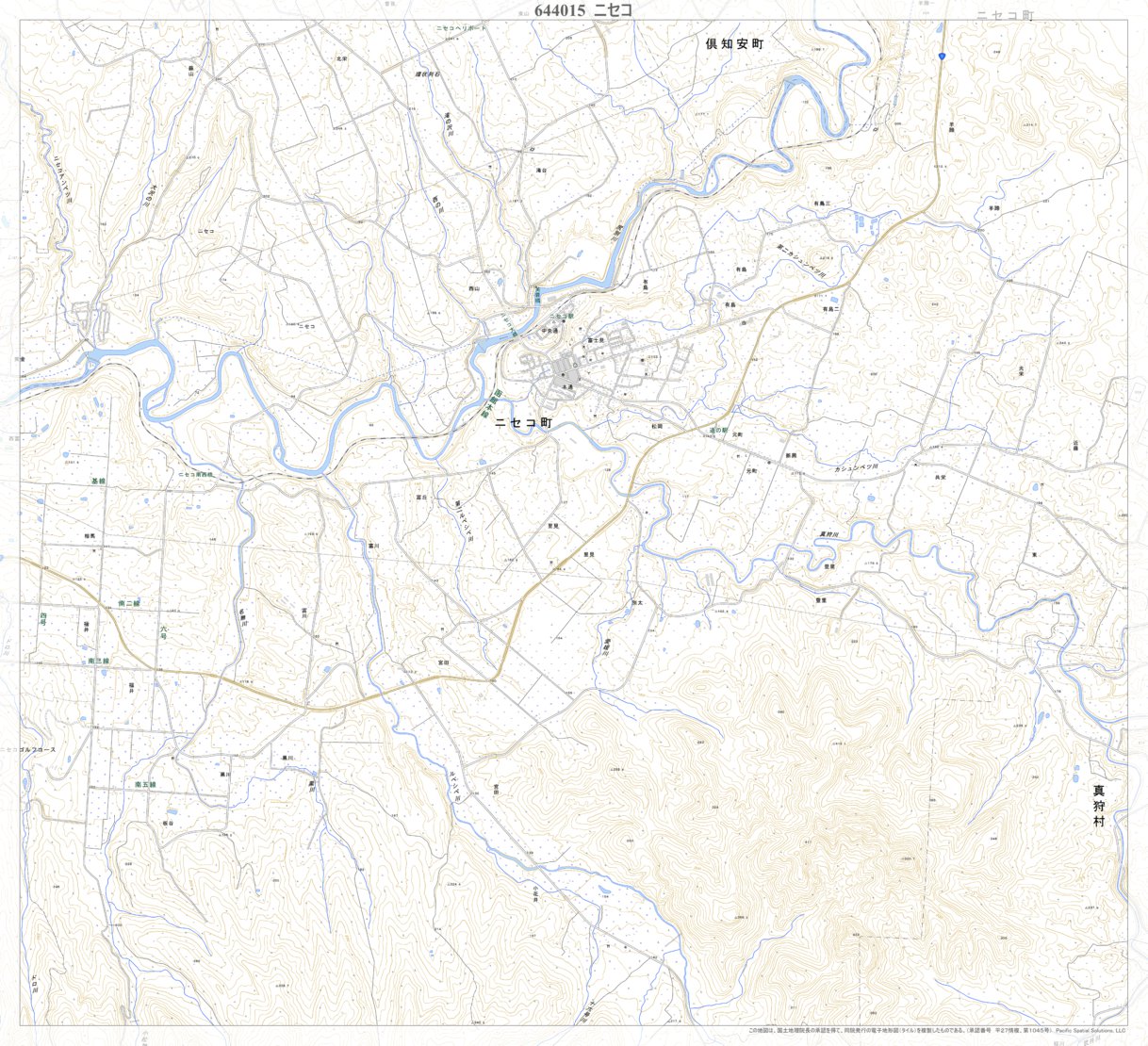 644015 ニセコ （にせこ Niseko）, 地形図 Map by Pacific Spatial