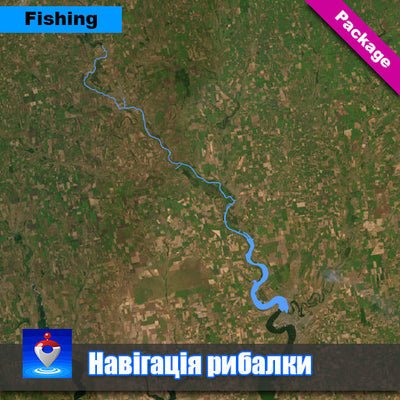 Навігація Рибалки Південний Буг річка. Миколаївська область. Карта глибин. (Package) bundle