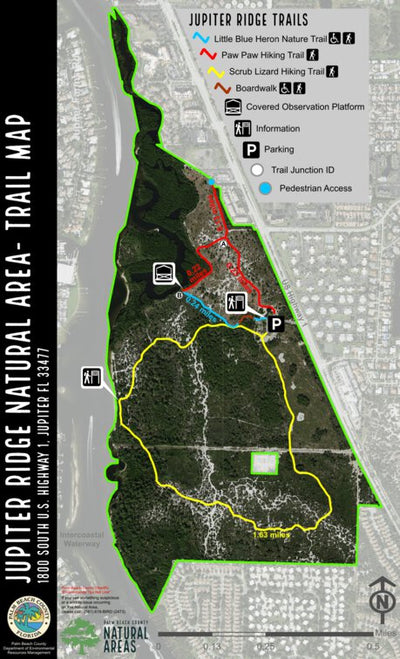 Palm Beach County Department of Environmental Resources Management (ERM) Jupiter Ridge Natural Area - Trail Guide digital map