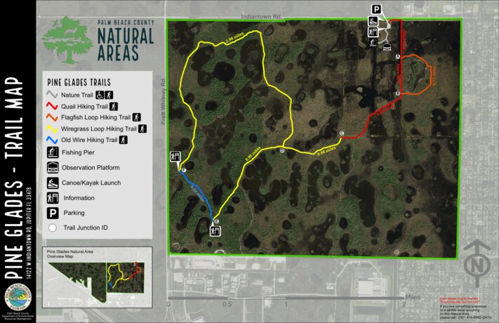 Pine Glades Natural Area - Trail Guide Map by Palm Beach County