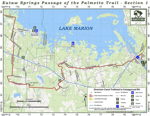 Palmetto Conservation Foundation Eutaw Springs Passage (Section 1) of the Palmetto Trail digital map