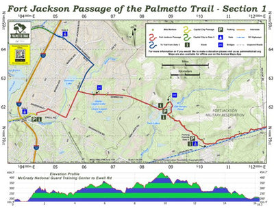 Palmetto Conservation Foundation Fort Jackson Passage (Section 1) of the Palmetto Trail digital map