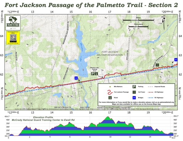 Fort Jackson Passage (Section 2) of the Palmetto Trail Map by Palmetto 