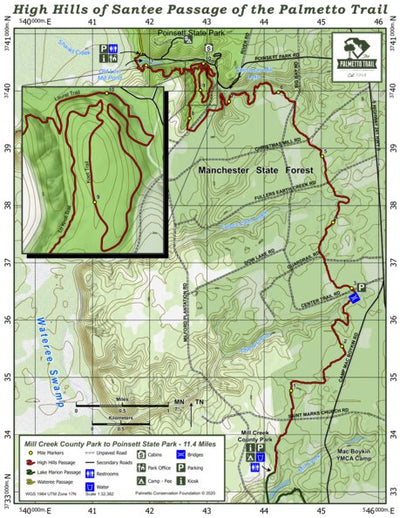Palmetto Conservation Foundation High Hills of Santee Passage of the Palmetto Trail digital map