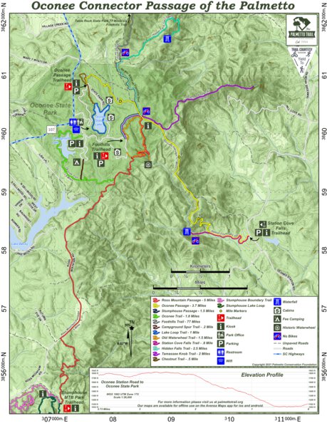 Oconee Passage of the Palmetto Trail Map by Palmetto Conservation ...