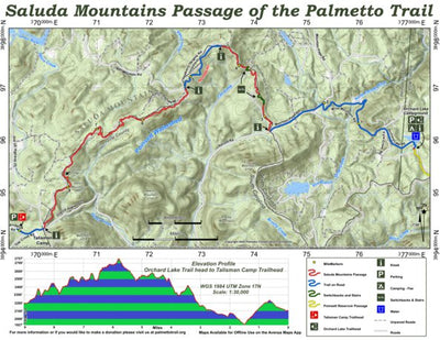 Palmetto Conservation Foundation Saluda Mountains Passage of the Palmetto Trail digital map