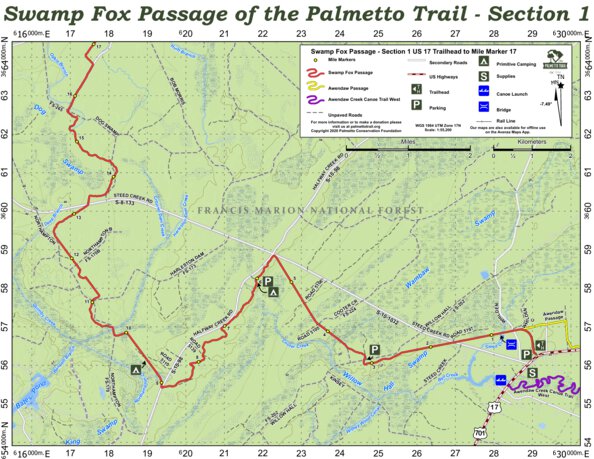 Swamp Fox Passage of the Palmetto Trail (Map Bundle) by Palmetto 