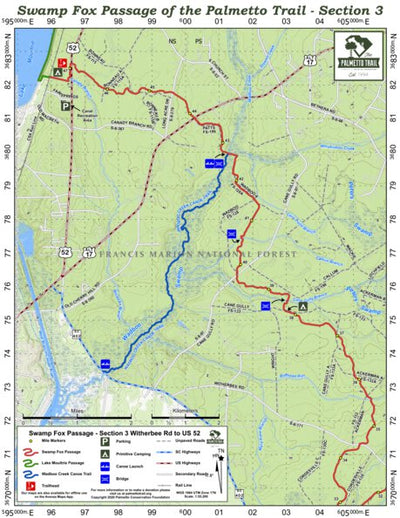 Palmetto Conservation Foundation Swamp Fox Passage (Section 3) of the Palmetto Trail digital map