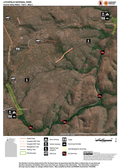 Litchfield National Park - Central Valley Walks - Trail 2 - Campground 2 to 3 - Map 2 Preview 1