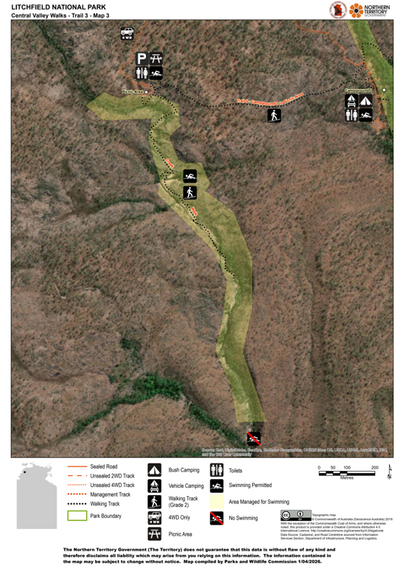 Litchfield National Park - Central Valley Walks - Trail 3 - Campground 3 to Picnic Area - Map 3 Preview 1