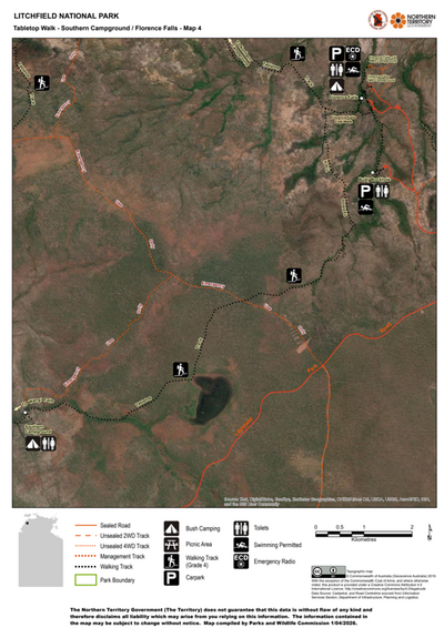 Litchfield National Park – Tabletop Walk – Southern Campground to Florence Falls - Map 4 Preview 1