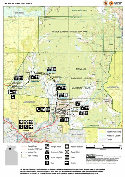 Parks and Wildlife Commission of the Northern Territory. Northern Territory Government Nitmiluk National Park - Jatbula Trail - Topographic Map digital map