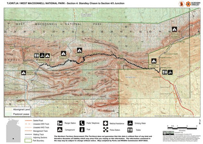 Parks and Wildlife Commission of the Northern Territory. Northern Territory Government Tjoritja / West MacDonnell National Park – Larapinta Trail – Section 4 digital map