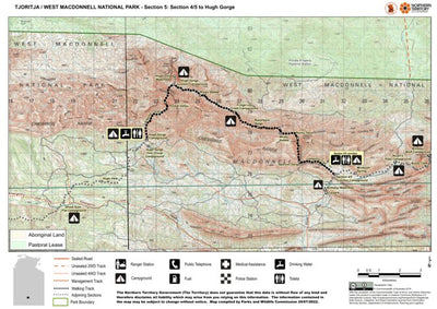 Parks and Wildlife Commission of the Northern Territory. Northern Territory Government Tjoritja / West MacDonnell National Park – Larapinta Trail – Section 5 digital map