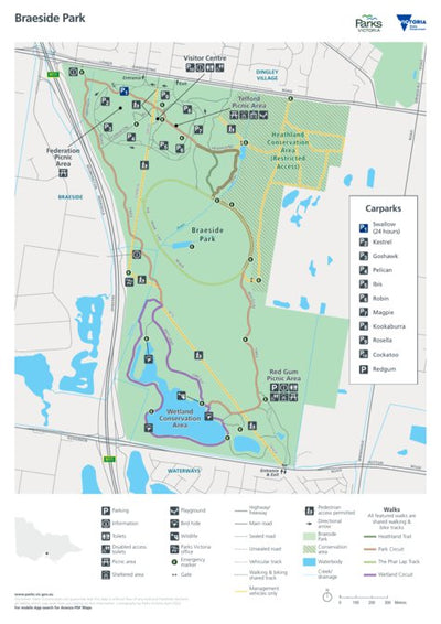 Parks Victoria Braeside Park Visitor Guide digital map