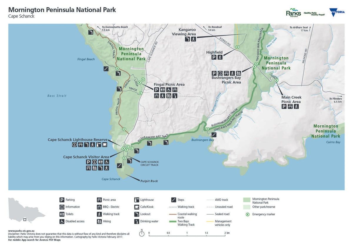 Cape Schanck Visitor Guide Map by Parks Victoria | Avenza Maps