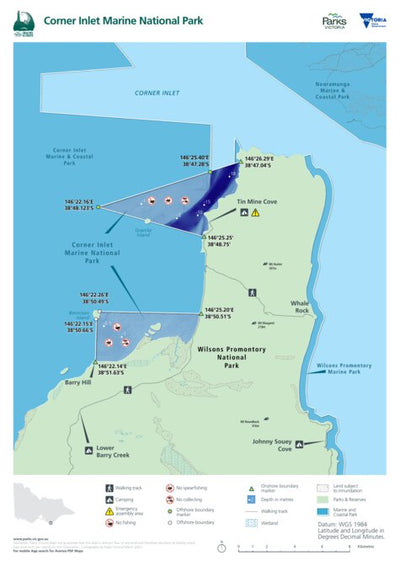 Parks Victoria Corner Inlet Marine National Park Visitor Guide digital map