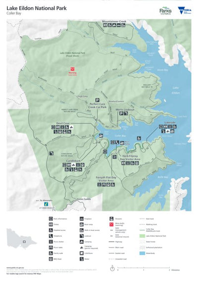 Parks Victoria Lake Eildon National Park - Coller Bay Visitor Guide digital map