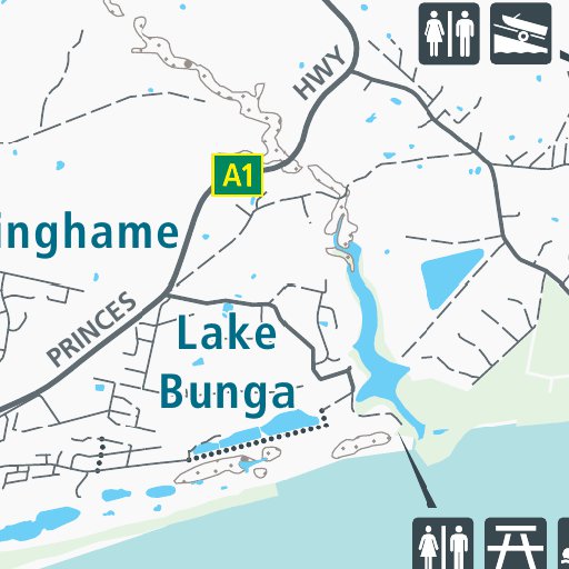 Lake Tyers State Park Visitor Guide Map by Parks Victoria Avenza Maps