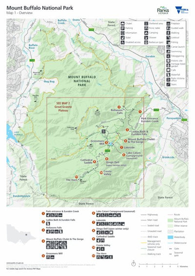 Mount Buffalo National Park Visitor Guide - Map 1 Overview Preview 1