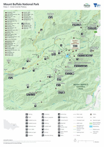 Mount Buffalo National Park Visitor Guide - Map 2 Great Granite Plateau Preview 1