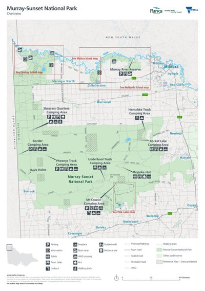 Parks Victoria Murray Sunset National Park Visitor Guide - Overview digital map