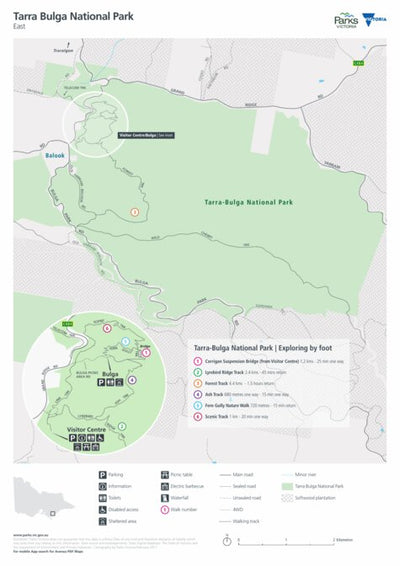 Parks Victoria Tarra Bulga National Park-East Visitor Guide digital map