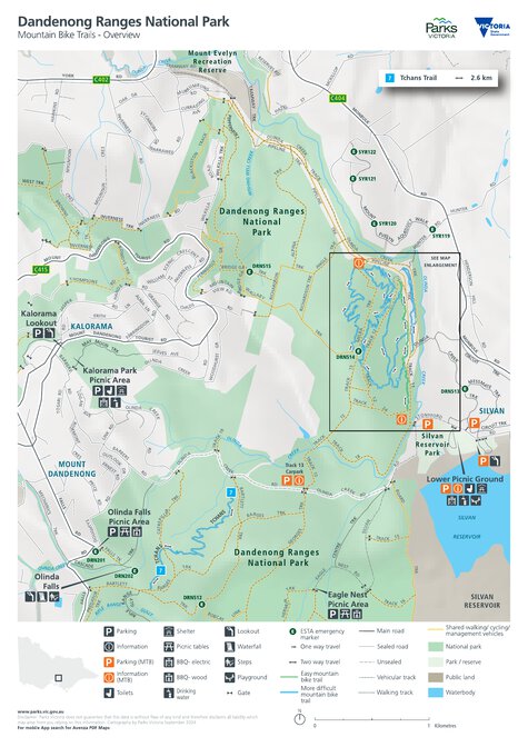 Mtb Border Ranges Dandenong Ranges National Park – Mountain Bike Trails - Overview Map by ...
