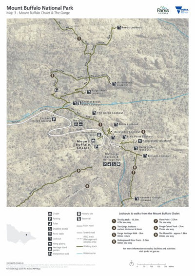 Mount Buffalo National Park Visitor Guide - Map 3 Mount Buffalo Chalet & The Gorge Preview 1