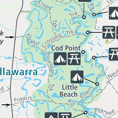 Parks Victoria Warby-Ovens National Park (Ovens River-North) Visitor Guide digital map