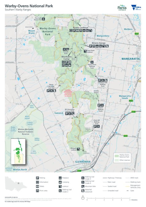 Warby-Ovens National Park (Southern Warby Ranges) Visitor Guide Map by ...