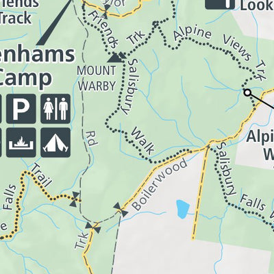 Parks Victoria Warby-Ovens National Park (Southern Warby Ranges) Visitor Guide digital map