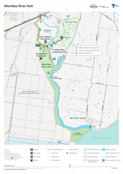 Parks Victoria Werribee River Park Visitor Guide digital map