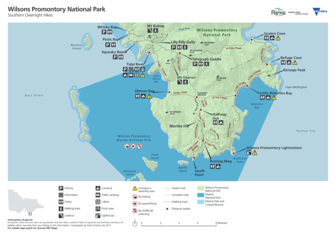 Wilsons Promontory National Park Southern Overnight Hikes Visitor Guide ...