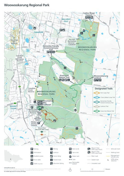 Parks Victoria Woowookarung Regional Park Visitor Guide digital map