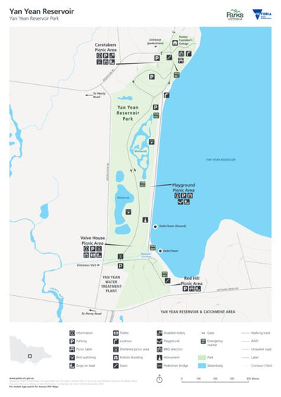 Parks Victoria Yan Yean Reservoir Park Visitor Guide digital map