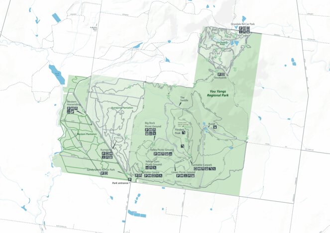 You Yangs Regional Park Visitor Guide Map by Parks Victoria | Avenza Maps