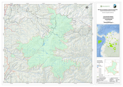 Parques Nacionales Naturales de Colombia PARQUE NACIONAL NATURAL LOS NEVADOS (MAPA DIDÁCTICO) digital map