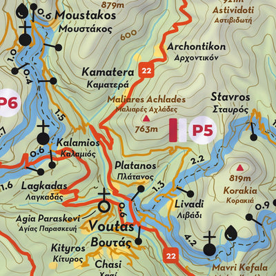 Paths of Greece Kandanos - Selino Trails Central Map digital map