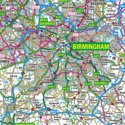 Paul Johnson - Offline Maps Central England 1:250,000 Road Atlas digital map
