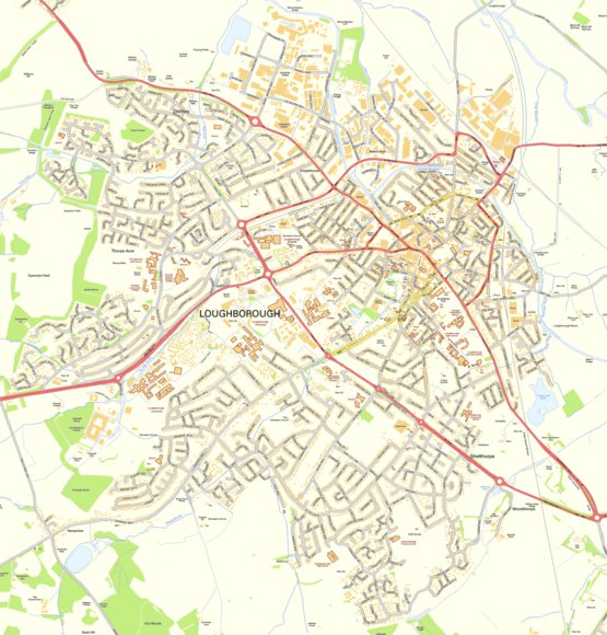 Loughborough Street Map by Paul Johnson Offline Maps Avenza Maps