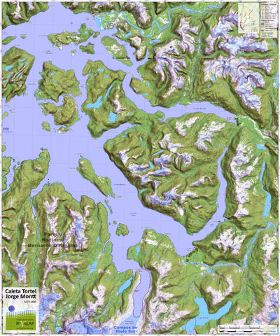 Pixmap Cartografía Digital Caleta Tortel - Jorge Montt - Southern Icefield digital map