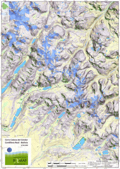 Pixmap Cartografía Digital Cerro Cabeza del Condor - Condoriri - Cordillera Real 1/50.000 digital map