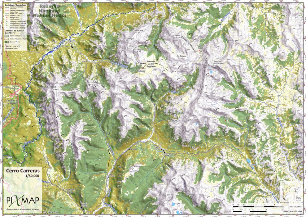 Cerro Carreras - Baguales 1/50.000 Map by Pixmap Cartografia Digital ...