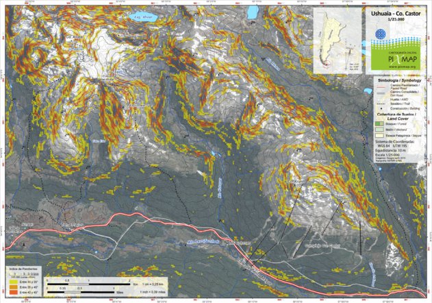 Cerro Castor - Ushuaia 1/25.000 Map by Pixmap Cartografia Digital ...