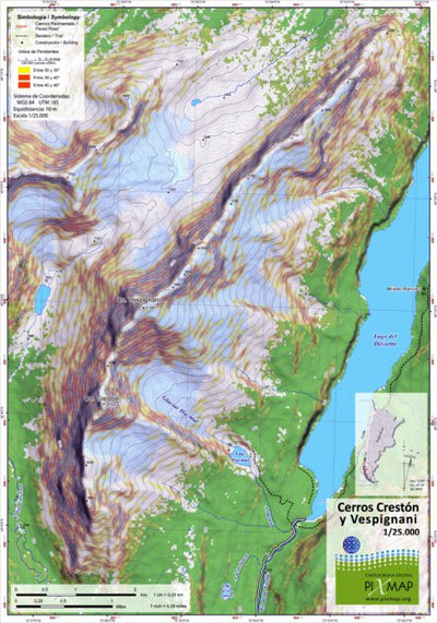 Pixmap Cartografía Digital Cerro Creston and Cerro Vespignani - Chaltén - 1/25.000 digital map