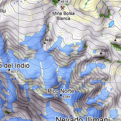 Pixmap Cartografía Digital Illimani y Mururata - Cordillera Real 1/50.000 digital map