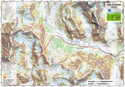 Pixmap Cartografía Digital Las Cuevas - Paso Cristo Redentor 1/25.000 digital map