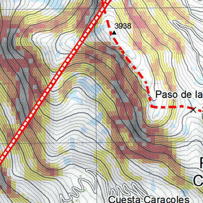 Pixmap Cartografía Digital Las Cuevas - Paso Cristo Redentor 1/25.000 digital map