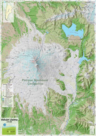 Pixmap Cartografía Digital Volcan Llaima 1/50.000 digital map